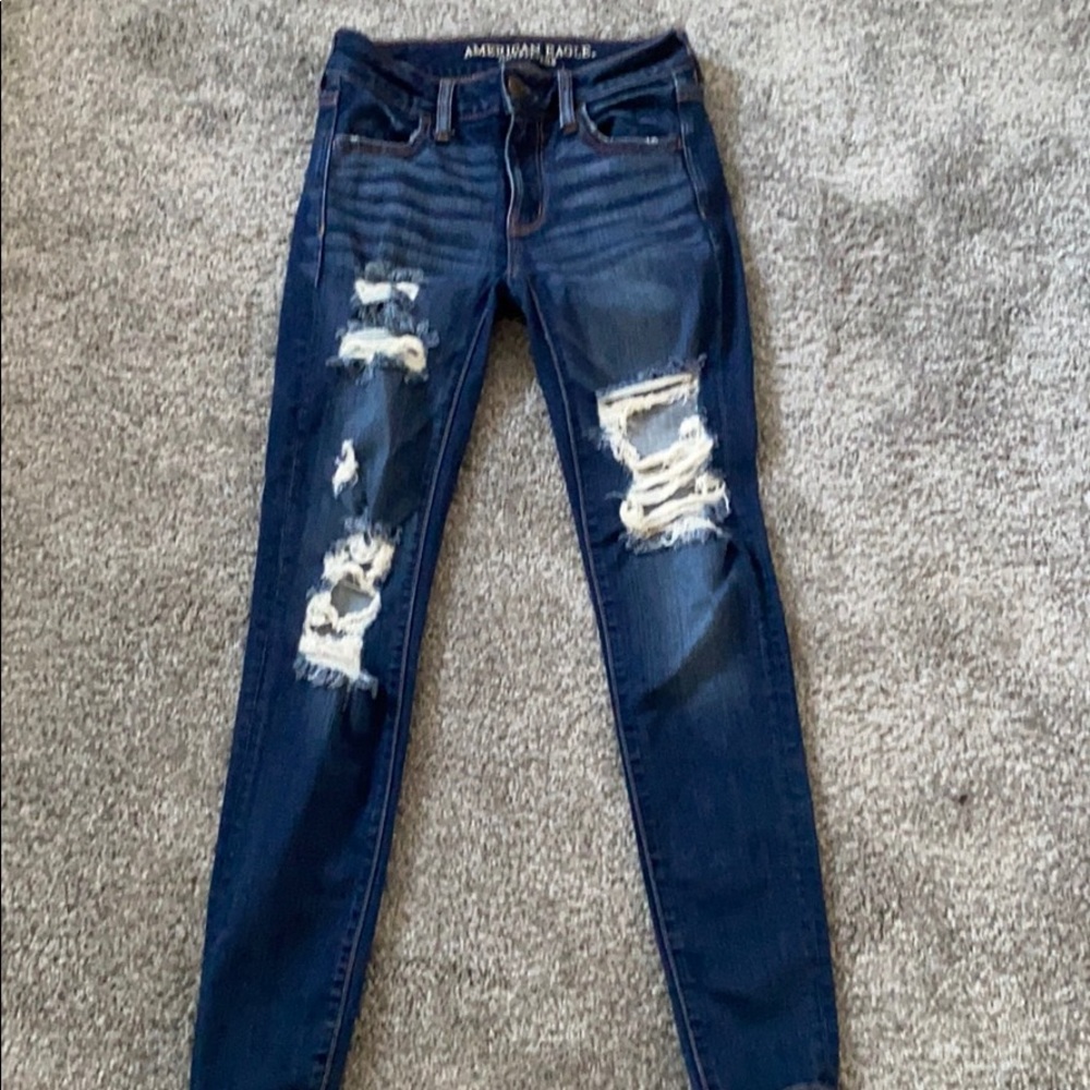 American eagle super stretch jeans mid rise